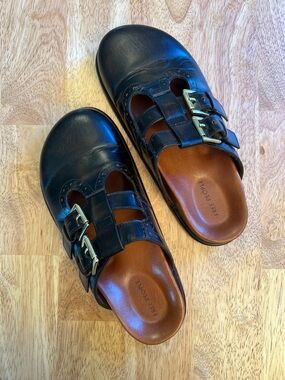 Free People Espresso Shoreditch Buckle Mules Women's US size 7.5